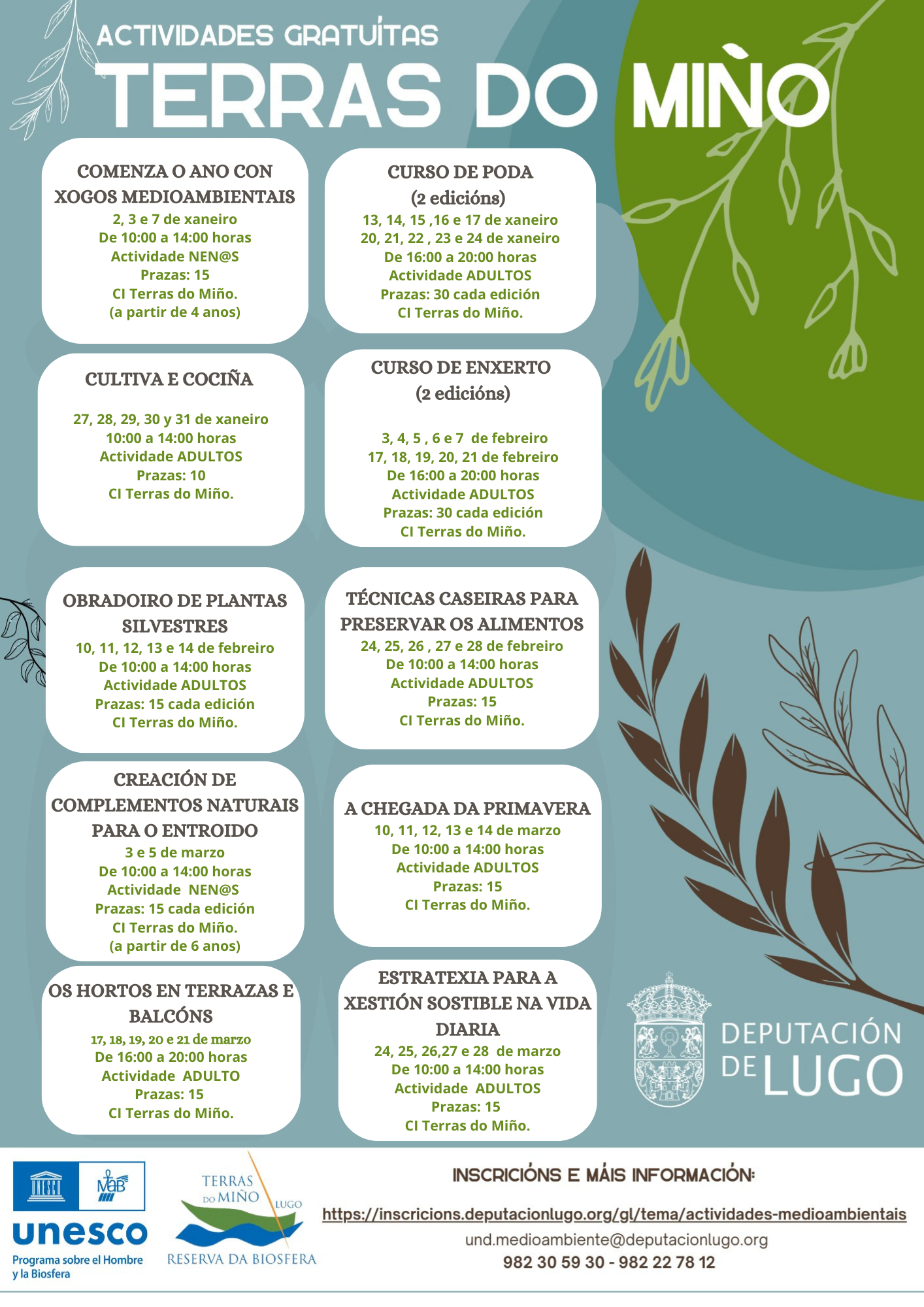 Cartel actividades medio ambiente