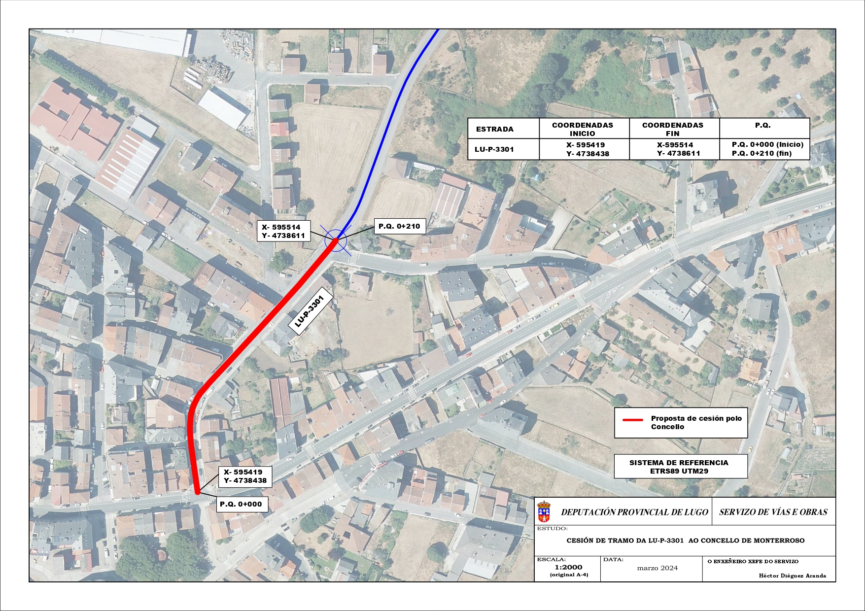 Plano cesión tramo LU-P-3301 - Monterroso